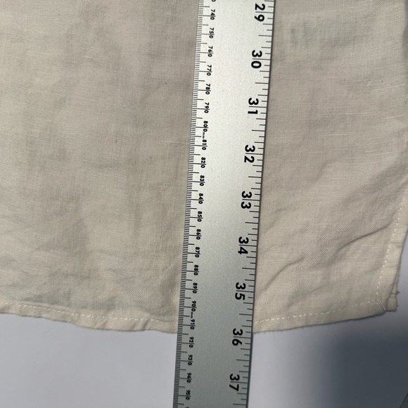 Sigrid Olsen Women's Halter  Dress 100% Linen Embroidered Crocheted M ivory Blue - Picture 12 of 12